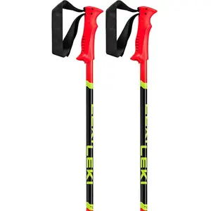 Comparateur de prix : Bâtons Leki Racing rouge brillant noir jaune fluo enfant (paire) - 95