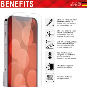 Displex Vitre de Protection (10H) + Coque pour Apple iPhone 14 Pro Max, Cadre de Montage écologique, Coque en Verre trempé, Film de Protection Anti-Rayures pas cher