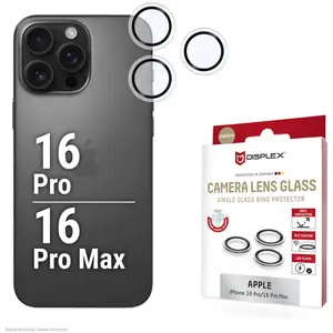 Displex 02123, Apple, iPhone 16 Pro/16 Pro Max, anti-poussière, anti-choc, anti-rayures, noir, transparent, 1 pièce pas cher