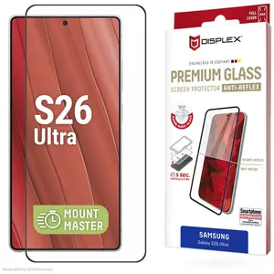 Displex Premium Glass, Full Cover Anti-Reflex Panzerglas, MountMaster (1 pcs, Samsung Galaxy S26 Ultra, Samsung Galaxy S26+), Téléphone portable : film de protection, Transparent pas cher
