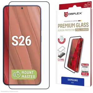 Displex Premium Glass, Full Cover Panzerglas, MountMaster (1 pcs, Samsung Galaxy S26), Téléphone portable : film de protection, Transparent pas cher