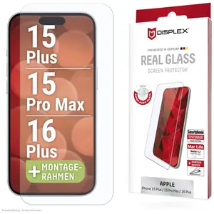 Coque pour iPhone 16 Plus - DISPLEX - Verre 2D - Transparente - Élégante - Protection discrète pas cher