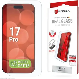 Displex Real Glass MountMaster (1 pcs, Apple iPhone 17 Pro), Téléphone portable : film de protection, Transparent pas cher