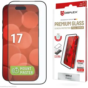 Displex Premium Glass MountMaster (1 pcs, Apple iPhone 17), Téléphone portable : film de protection, Noir, Transparent pas cher