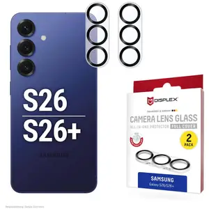 Displex Full Cover Camera Lens Glass, Kamera Schutzglas, Platte, Doppelpack (2 pcs, Samsung Galaxy S26, Samsung Galaxy S26+), Téléphone portable : film de protection, Transparent pas cher