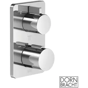 Thermostat encastré LULU de Dornbracht avec régulation de débit à trois voies, kit de montage final, 36427710-00