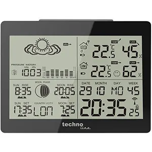 Technoline Ws 6760 Station Météo Avec Horloge Noir pas cher