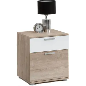 3S. x Home Table de chevet 1 tiroir 1 compartiment Blanc OQUET pas cher