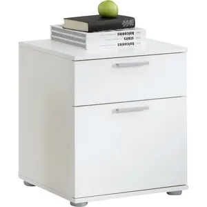 3S. x Home Table de chevet 1 tiroir 3 compartiments Chêne et Blanc OQUET pas cher