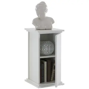 3S. x Home FMD Table d'appoint avec porte 57,4 cm Blanc pas cher