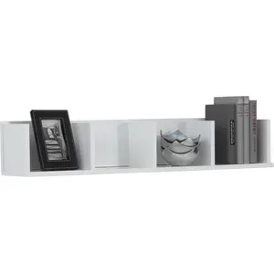 Comparateur de prix : 3S. x Home Étagère murale horizontale 4 compartiments blanc CLEO