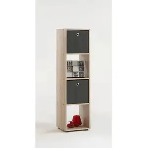 Comparateur de prix : VidaXL FMD Étagère sur pied avec 4 compartiments Couleur chêne