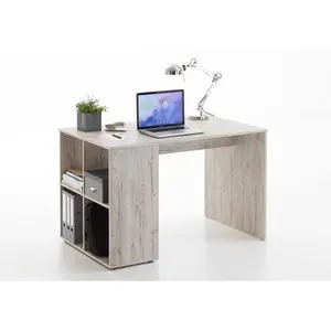 FMD Bureau avec étagères latérales 117x73x75 cm Chêne sable pas cher