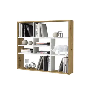 Comparateur de prix : 3S. x Home FMD Étagère murale avec 9 compartiments Chêne antique et blanc TU