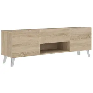 FMD Möbel Brighton 2 Meuble TV rectangulaire en bois Chêne Nb pas cher