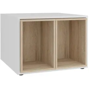 VidaXL FMD Table basse avec 2 tables d'appoint 67,5x67,5x50 cm Blanc et béton