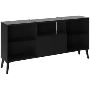 FMD Möbel Dark 4 TV/Hi-FI Lowboard, Bois, Noir, Rectangulaire pas cher