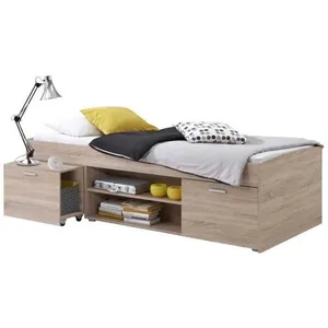 Comparateur de prix : FMD Möbel Calicosy - Lit avec rangements Carlo 90x200 - Chêne 90 x 190/200 cm