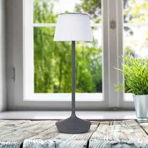 Näve Lampe table solaire LED Emmi CCT recharge, grise pas cher