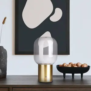 Näve Lampe à poser déco LED Albero batterie, pied doré pas cher