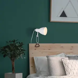 Näve Lampe à pince Mara réglable câble à prise, blanc pas cher