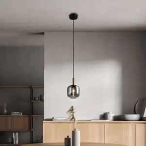 Näve Suspension Fumo, verre fumé, à 1 lampe, Ø 21 cm pas cher