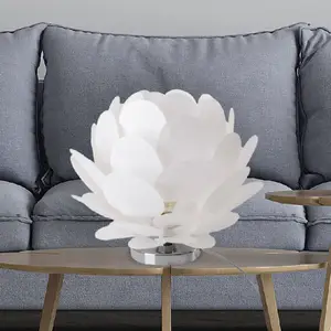 Näve Lampe à poser Fora en forme de fleur, blanche pas cher
