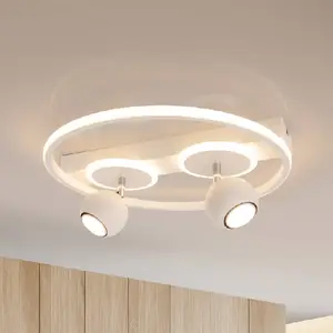 Näve Plafonnier LED Ronda, blanc, deux lampes pas cher