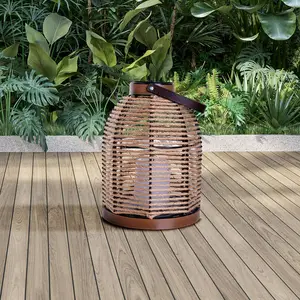 Näve Lampe solaire LED Korbinian, marron, hauteur 29 cm, IP44, lantern... pas cher
