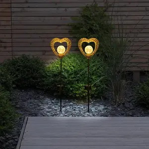 Näve Lampe solaire déco Coeur, piquet LED blanc chaud x2 pas cher