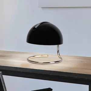 Näve Lampe à poser Burano, noir, hauteur 25 cm, verre/métal, E27
