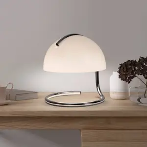 Näve Lampe à poser Burano, blanc, hauteur 25 cm, verre/métal, E27 pas cher