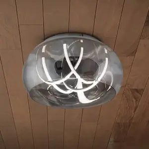 Lumière Näve Plafonnier LED Malou, verre, CCT, télécommande pas cher
