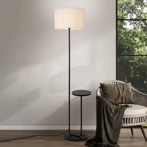 Näve Lampe sur pied Tordis, noir/blanc, textile, hauteur 157 cm Tablet...