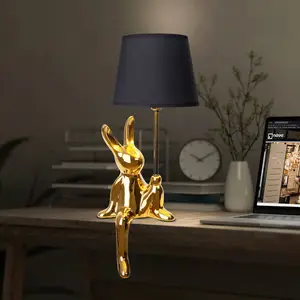 Näve Lampe à poser Helge, or, hauteur 45 cm, céramique/tissu pas cher