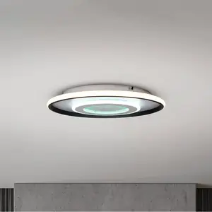 Lumière NÄVE LED Plafonnier 1408377, 33W, 1800lm, CCT, blanc/noir, 50cm pas cher