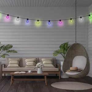 Näve Guirlande lumineuse LED solaire CADENA, RVB, noire, à 10 lampes, ... pas cher
