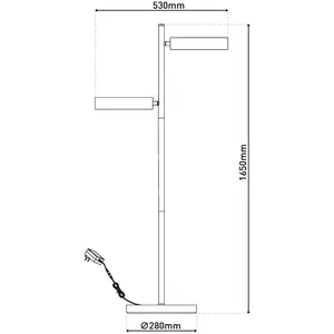Näve Lampe sur pied LED Tessa noir/beige 165 cm Touchdim CCT à 2 lampe...Vendu parluminaire