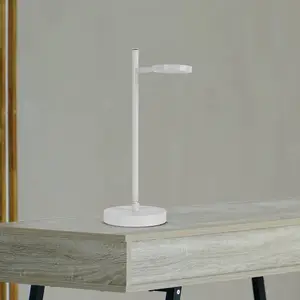 Näve Lampe à poser LED rechargeable Lupa, blanc, hauteur 45 cm, métal,... pas cher