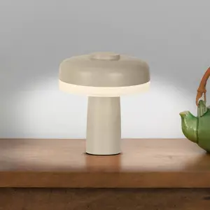 Näve Lampe à poser LED rechargeable Pilu, beige Hauteur 16,5 cm Métal ... pas cher