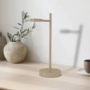 Näve Lampe à poser LED rechargeable Lupa, beige, hauteur 45 cm, métal ... pas cher