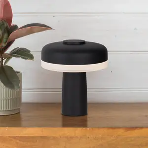 Näve Lampe à poser LED rechargeable Pilu noir hauteur 16,5cm métal Tou... pas cher