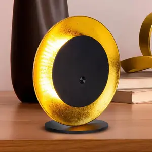Näve Lampe à poser LED rechargeable Solan, noir/or, solaire, IP54 pas cher