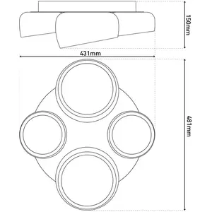 Näve Plafonnier LED Eliora, à 4 lampes, blanc, CCT, télécommande pas cher
