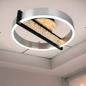 Näve Plafonnier LED Yvaris, argent, CCT, télécommande pas cher