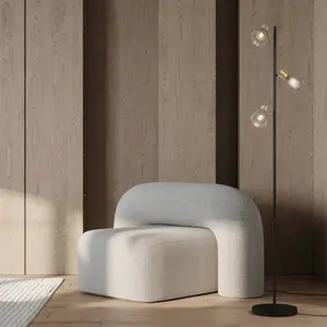 Näve Lampe sur pied Lindita, à 3 lampes, verre, fer, gris fumé, E14 pas cher