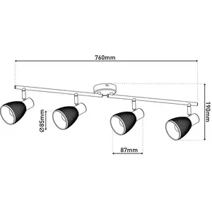 Näve Plafonnier Lindita, à 4 lampes, verre, gris fumé, E14 pas cher