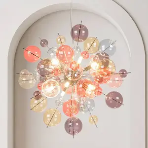 Näve Suspension Explosion, Ø 65 cm, verre, couleurs pastel, G9 pas cher