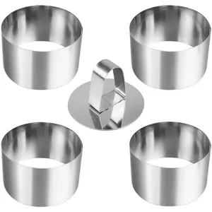 BEKA Lot de 4 cercles à mignardise 7,5cm + poussoir grisVendu parmanutan
