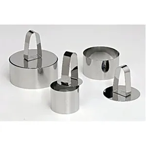 Poussoir pour cercle à dessert 10 cm - Lares - Argent - Inox pas cher